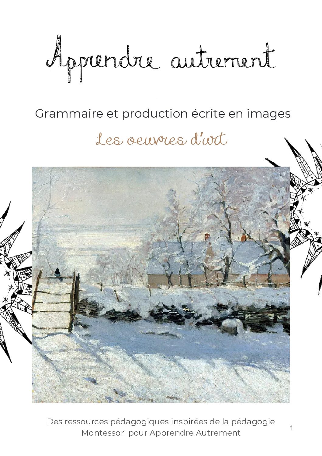 Grammaire et production écrite en images - les œuvres d'art